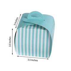 10 pcs 3.5x3x3.5″ Wedding FAVOR BOXES Striped Cupcake Purse Decorations