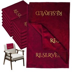 12 Velvet Reserved Chair Signs – Gold Foil Wedding Pew Placeholders, Elegant Eve