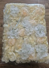 5PCS Artificial Flower Wall Panels Wedding Backdrop 24×16 (Each) Yellow & White