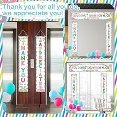 Tingjoo 3 Pcs Employee Appreciation Banner Thank You Door Porch Decor for