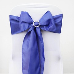 10 Royal Blue Polyester CHAIR SASHES Ties Bows Wedding Ceremony Decorations SALE