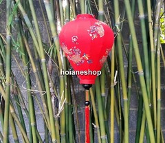 Lot of 16 pcs of 40cm HoiAn silk lanterns with flower printing on fabric