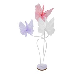 Giant 3-head Artificial Butterfly Decorations, for Wedding, White, Pink, Purple