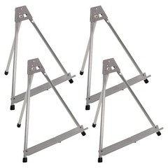 U.S. Art Supply 15″ High Aluminum Tabletop Display Easel (Pack of 4) – Collap…