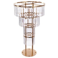 Wedding Gold Crystal Flower Stand, Round Pedestal Stand, Crystal Flower Stand