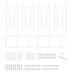 2M Metal Garden Arch Tubular Arbour Trellis Roses Climbing Plant Support Archway