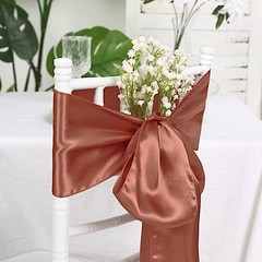 10 Terracotta Satin CHAIR SASHES Ties Bows Wedding Ceremony Reception