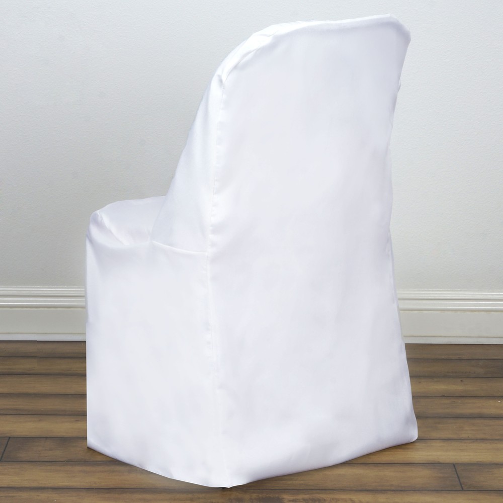 100 White Polyester Folding Chair Covers Wedding Banquet Reception Decorations