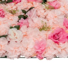 20 Pcs Artificial Flower Wall Panels Light Pink Silk Fabric Backdrop