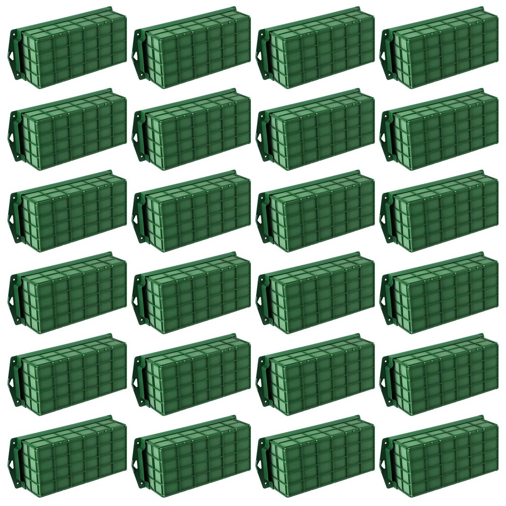 24 Packs Floral Foam Cage Rectangle Flower Cage Holders with Floral Foam Flow…