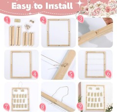 BALAPET Rustic Wedding Seating Chart Frame w/ 20 Printable Cards & Clips 24×18”