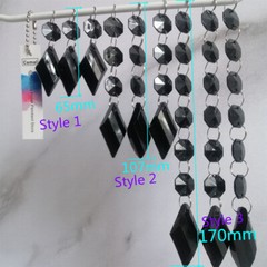 30pcs Black Buttons Pendant Acrylic Octagon Bead Chain Garland Chandelier Party