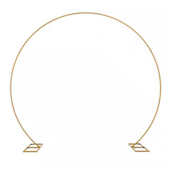 84 In. Gold Metal Circle Wedding Arch Frame Backdrop Trellis for Weddings, Valen