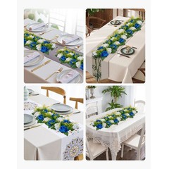 Uimoso Artificial Flower Balls for Wedding Decor Blue and White Set of 10
