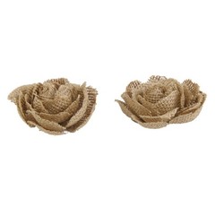 6Pcs Burlap Rose Flower Wedding Decor Khaki Reusable Craft Supplies