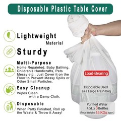 PARTY ULYJA Black Plastic Tablecloths 2 Pack Disposable Table Covers 54 x 108…