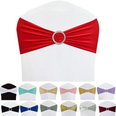 Spandex Chair Sashes Bands 30PCS Stretch Chair Ties Bows W/ Buckle Slider