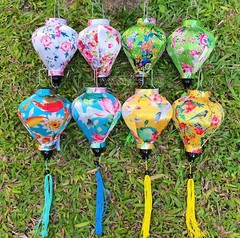 Set 8 Hoi An Silk Lanterns 22cm for Wedding Party Decoration Outdoor Garden deco