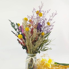 Toot 30Pcs Natural Craspedia Dried Flowers Yellow Billy Buttons Balls