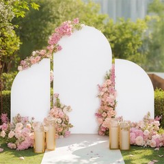 Set Of 3 Wedding Arch Cover Double Sided High Elasticity Arch Backdrop Decor