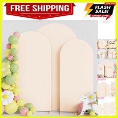 Elegant 3-Piece Arch Cover Set in Beige – Ideal for Weddings and Celebrations