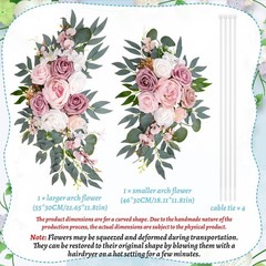 Wedding Arch Decorations 2 Pack – Reusable Artificial Hanging Flowers Floral Swa