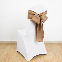 10 TAUPE Polyester CHAIR SASHES Ties Bows Wedding Party Ceremony Decorations