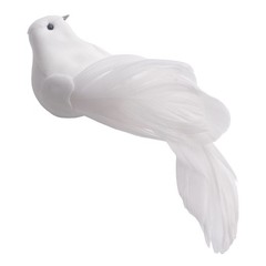 Artificial Doves Garden Home Indoors Clip Decor Fake Feather Foam Home