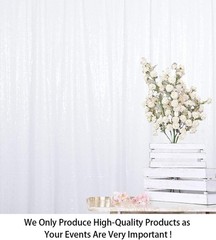 Elegant White Sequin Party Photo Curtain