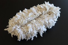 Bridal Fringed Lace Trim Off White + Iridescent Sequins & Pearls [12 Yard Roll]
