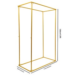Gold Rectangle Wedding Arch 5.9ft Metal Balloon Backdrop Frame Stand