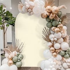 Machine Washable 6.6FT Beige Arch Cover – Enhance Your Event Decor Effortlessly