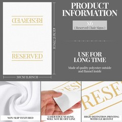 Large Reserved Seating Signs (6 Pcs) in Elegant Gold for Weddings & Receptions