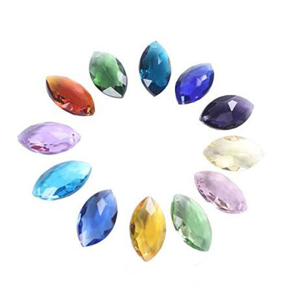 12Pcs 1.5“Chandelier Glass Crystal Lamp Prism Hang Pendant Suncatcher Horse Eye