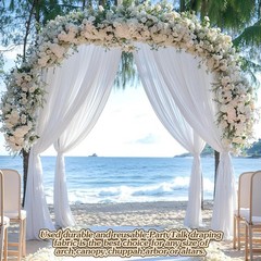Wedding Arch Draping Fabric 4/8/12 Panels 20Ft Drapes Arbor Ceremony Swag Decor