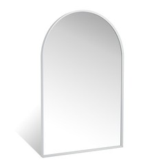 24″ x 36″ Silver Arched Mirror, Modern Aluminum Alloy Metal Frame, Arch Bathr…