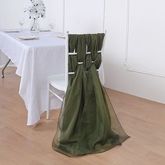10 Olive Green Premium Chiffon Wide CHAIR SASHES Wedding Reception Decorations
