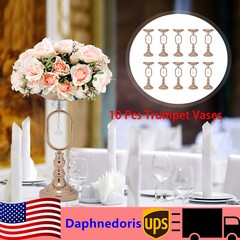 10 Gold Wedding Centerpieces Flower Vase Candle Holder Table Retro Home Decor US
