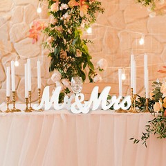 Mr & Mrs White Letter Wooden Sign Rustic Wedding Decoration Favor Table Decorate