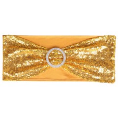 10-100Pcs Stretch Sequin Wedding Chair Bands with Buckle Slider Sashes Bow Decor