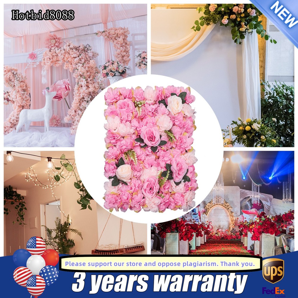 12 Pcs Pink Flower Wall Decor, 3D Silk Rose Floral Artificial Flower Wall