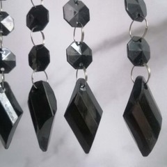 60pcs 105mm Black Button Pendant Acrylic Octagon Bead Garland Chandelier Hanging