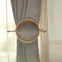 2 Round 6 in Plastic CURTAIN TIE Backs Braided Design Acrylic Crystals Party