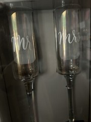 Studio His & Hers Mr & Mrs Fluted Cylinder Toasting Glasses Wedding Toast