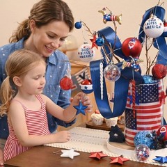 DecorbyHannah 4th of July Tree Ornaments Decorations,60ct Patriotic Ornaments…
