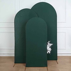5 ft HUNTER GREEN Matte Fitted Spandex Round Top Arch Backdrop STAND COVER Party