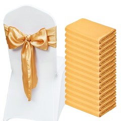 VEVOR 50/100PCS Gold Stretch Spandex Chair Sashes Elastic Party Dining
