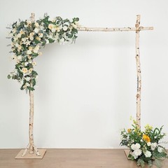 7.5 feet Natural Birch Wood Square BACKDROP STAND Wedding Arch Party Decorations