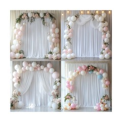 50FTx12FT White Wrinkle-Free Wedding Backdrop Curtain -Silky Washable White P…