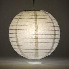 8″ Gray / Grey Round Paper Lantern, Even Ribbing, Hanging Decoration